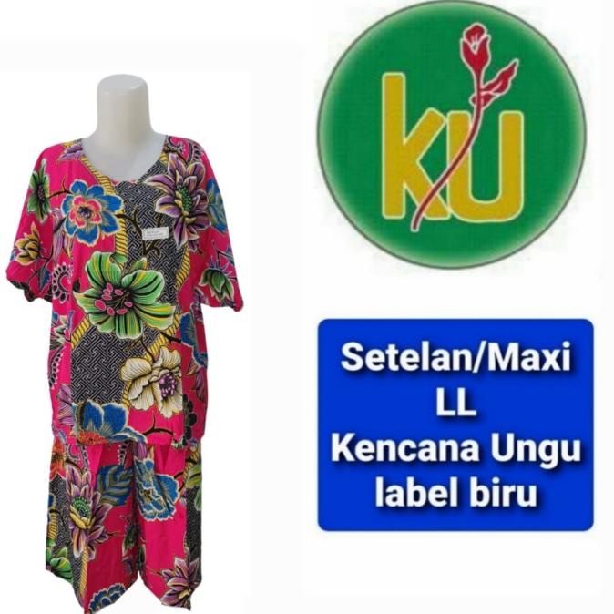 Setelan /kulot LL Kencana Ungu label biru