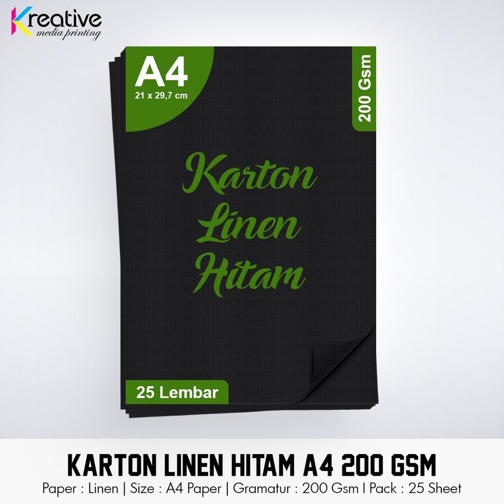 

Best! Karton Linen Hitam (A4 / 200 gsm / 1 pack = 25 lbr) .,