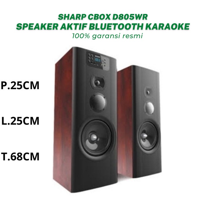 speaker aktif sharp cbox d805wr bluetooth karaoke garansi resmi