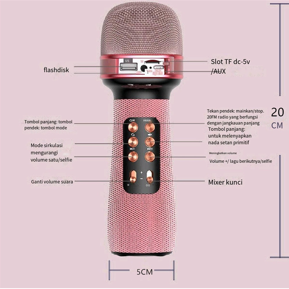 Ws898 Krofon Bluetooth Nirkabel Untuk Pesta Ktv Relaksasi Di Rumah