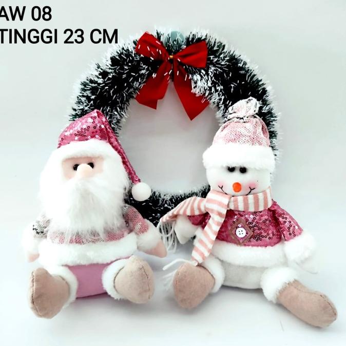 

Verricrist Boneka Pink Baju Gliter Santa Snowman Plush Toy Kado Natal Unik Murah Limited Edition