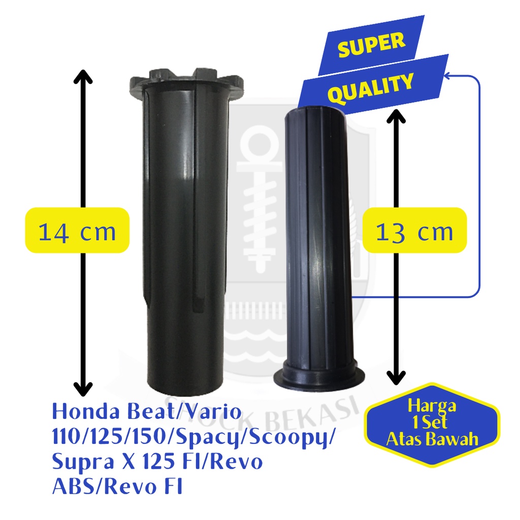 Selongsong Plastik Cover Atas Bawah Shock Belakang Beat Vario 110 125 150 Scoopy Genio Supra X 125 F