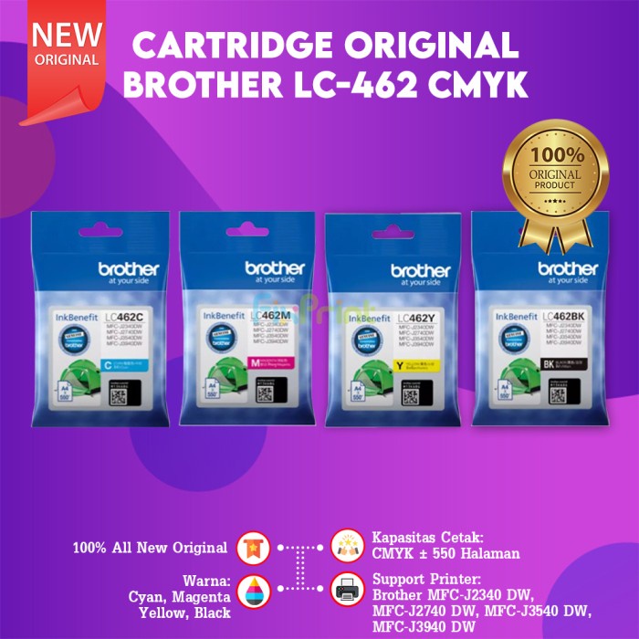 

BROTHER INK LC-462 BK/C/M/Y FOR MFC-J3540DW TINTA LC462 ORIGINAL