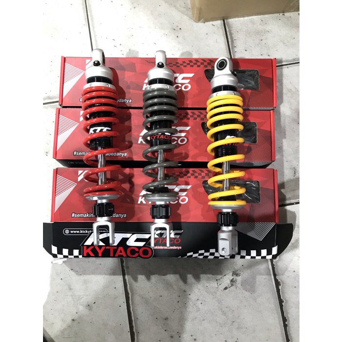 {BEKAS} Shock ktc kytaco vario 125 beat 325mm grey red yellow origina produk - Merah Limited
