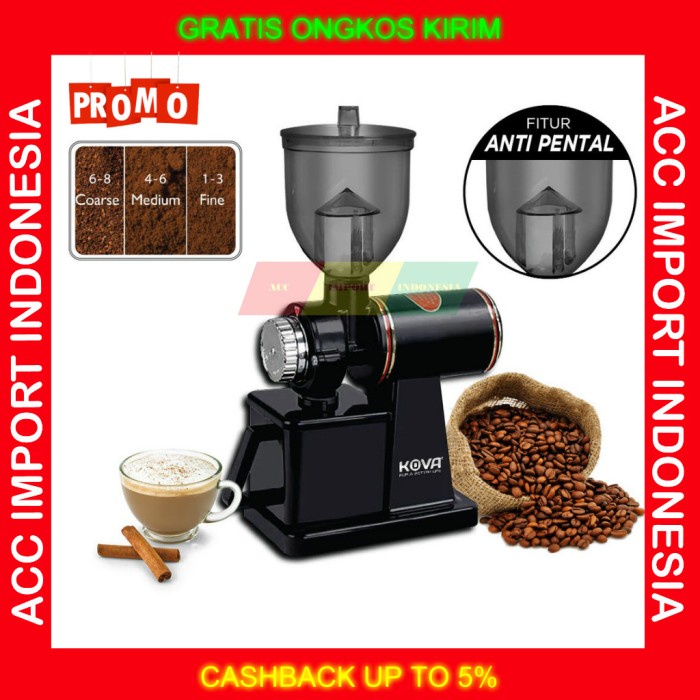 Mesin Giling Biji Kopi Listrik Kova N600 Electric Coffee Grinder Maker