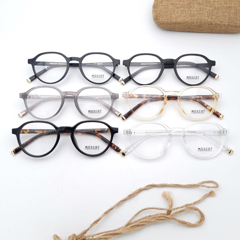 Kacamata Moscot Les Bulat Pria Wanita Vintage Gaya Trendi