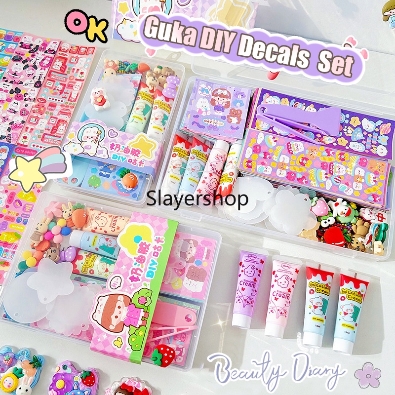 

Kotak Indah Kartun Cream Gum Stiker Bahan Kartu Guka Siswa Deco Diy Decals Aksess Set