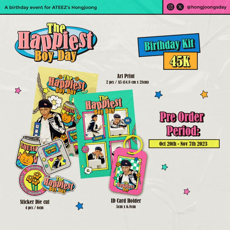 The Happiest Boy Birthday Kit -  a birthday event for ateez's hongjoong
