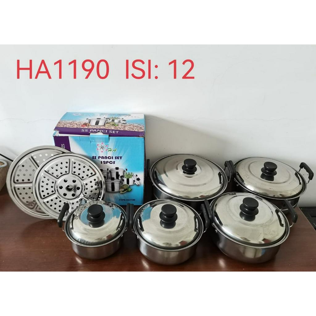 Panci Steamer Set 5 Susun Tutup Stenlis / Panci + Steamer Set 5 Susun Stainless