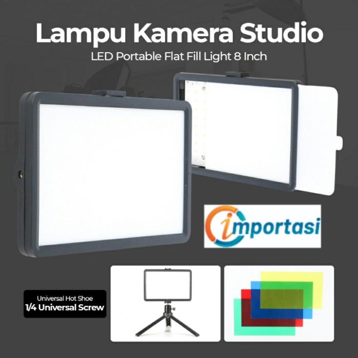 Lampu Kamera Studio LED HP Soft Fill Light 8 Inch Vlog Video Lighting
