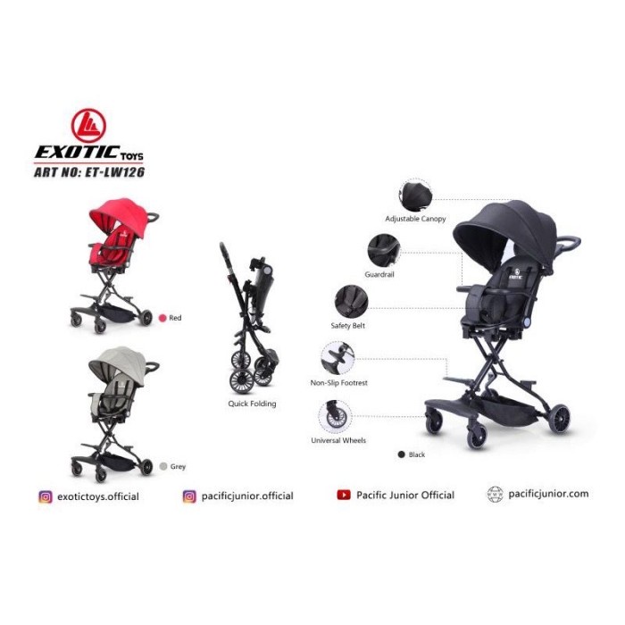 Promo Exotic Magic Stroller Lw 118 / Kereta Dorong / Stroller / Roda Lima