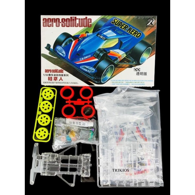 Gratis Ongkir Mini 4wd Merk DD Ruize Aero Solitude Full Clear  Limited Edition (tri00j.apa)