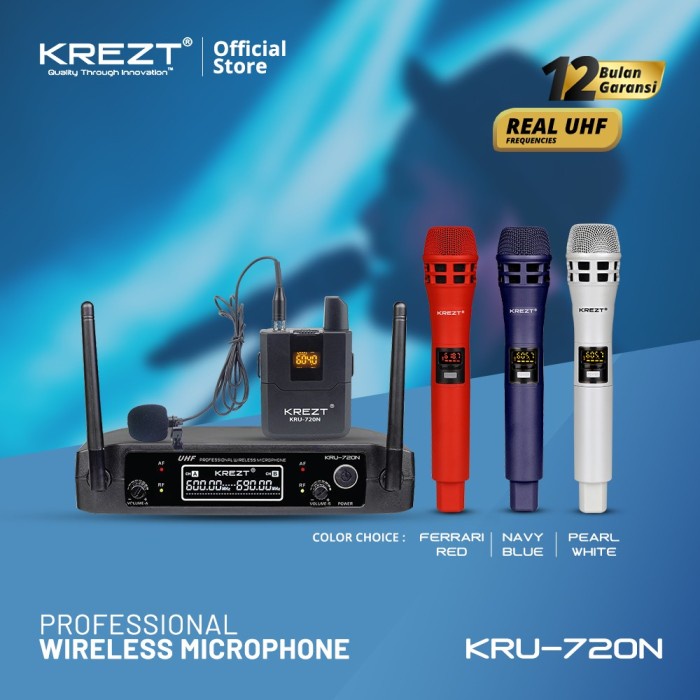 Microphone Wireless KREZT KRU-720N Microphone Uhf