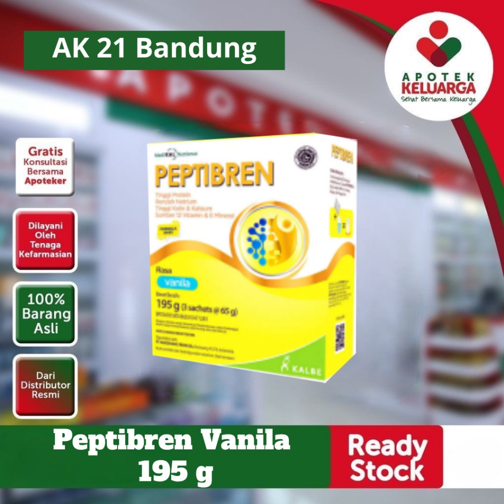 

Peptibren Vanila 195 g Dapat mempercepat rehabilitasi pasien stroke dari segi motorik maupun kognitif, Melindungi dan memperbaiki membran sel saraf - APOTEK RESMI