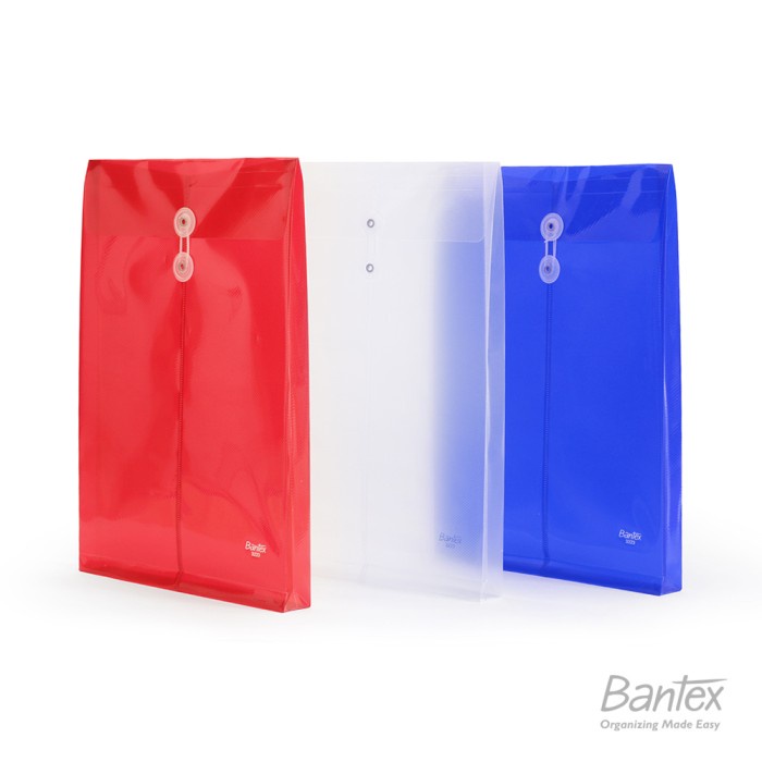 

Asli 12 Pcs Map Plastik Tali Bantex Folio F4 String Envelope 3223 09 Red Terbatas