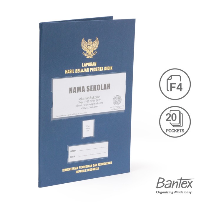 

New Bantex Map Raport Folio 20 Pocket Blue Hotprint #1022 01 Hemat