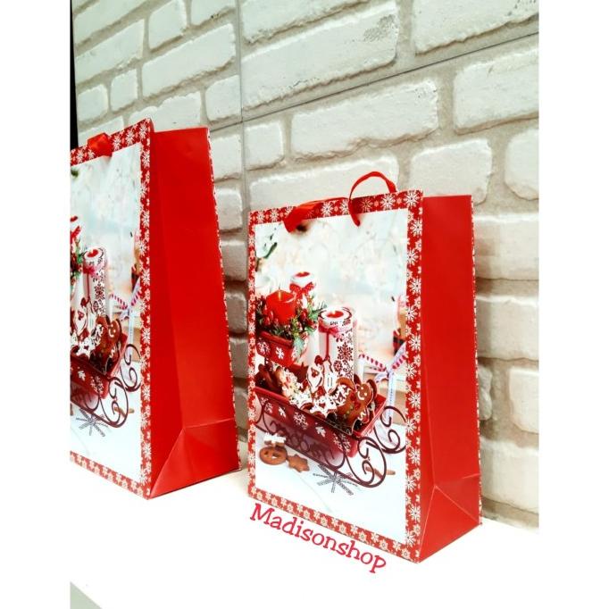 

Paper Bag Kecil Merah Kantong Kado Santa Tas Sovenir Kado Natal Murah Stok Terbatas