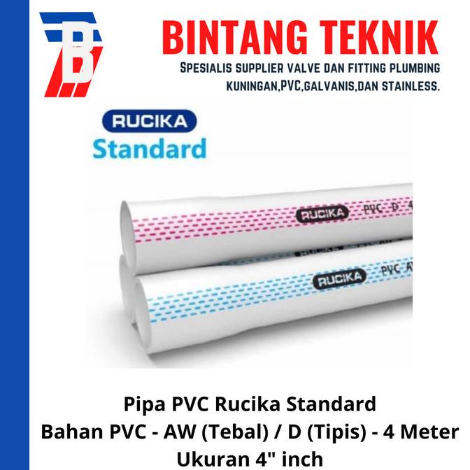 Pipa PVC Rucika Putih 4" inch 4 Meter