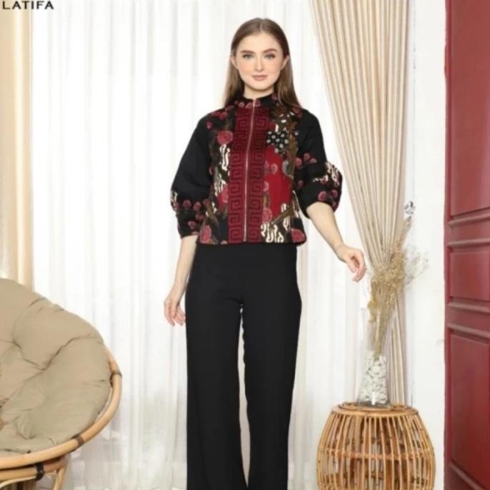 BLOUSE BATIK WANITA MODEL BOMBER SRISARI5