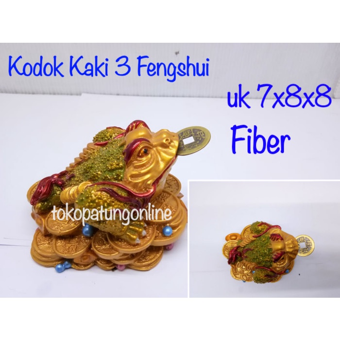 Patung Kodok Fengshui Kaki 3 Gigit Koin Cina