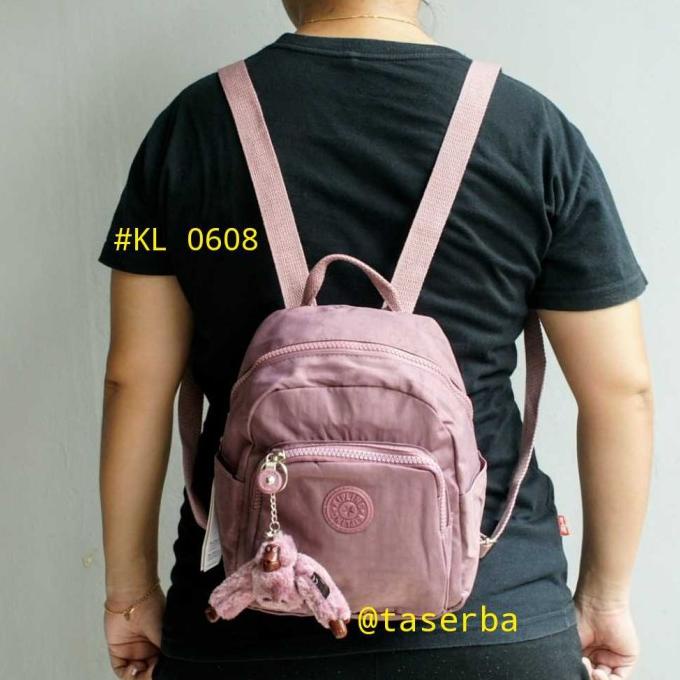 Ransel Fashion Wanita Kipling Mini KL 0608 Tas Boneka Kecil Sage pink