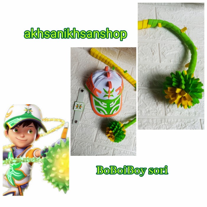 Arkhe Topi Boboiboy Sori+Cambuk Boboiboy Bobus Gelang