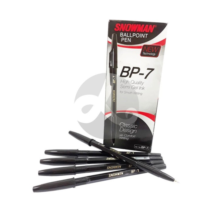 

Snowman Bp-7 Hitam Pulpen Pena Ballpoint