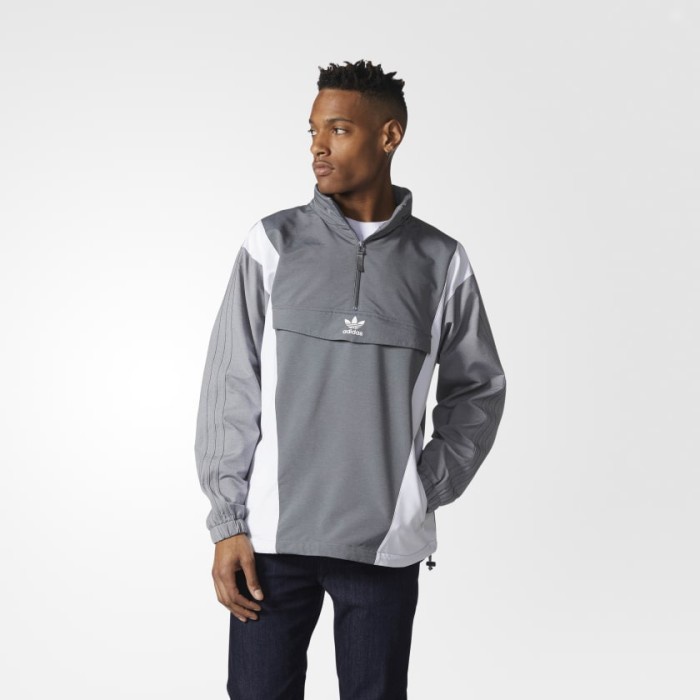 Men Blocked Anorak Windbreaker Grey Originals