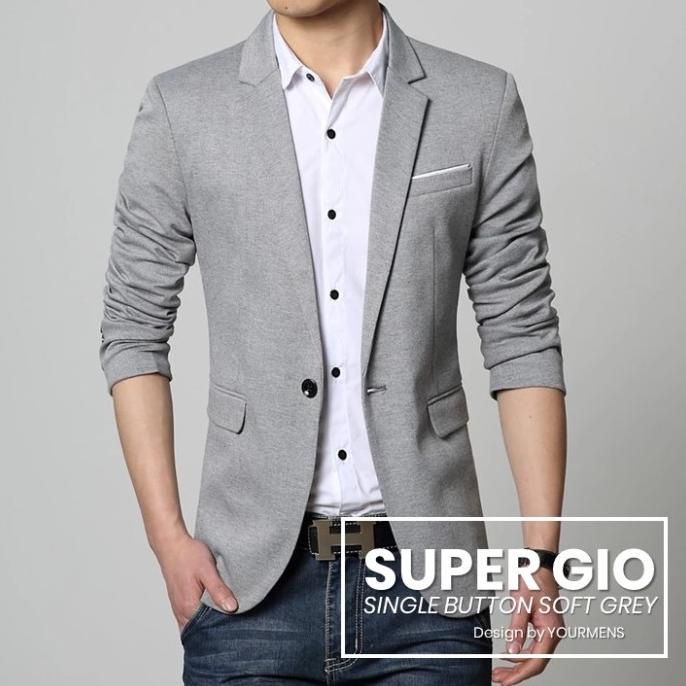 BLAZER PRIA SLIMFIT ORIGINAL SUPER GIO SOFT GREY TWIST PREMIUM NIKAYU