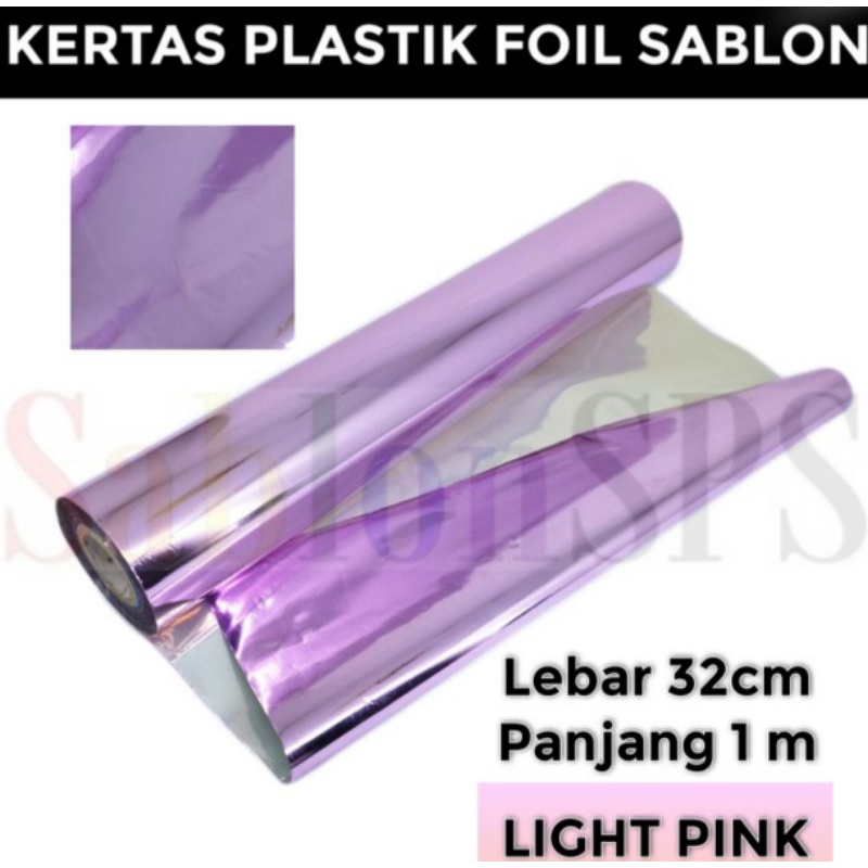 

PLASTIK KERTAS FOIL 32CMX5M TRANSFER SABLON LIGHT PINK