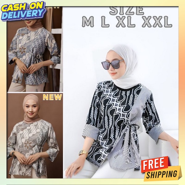 Bahan Premium Jemeja Fashion Kekinian Pakaian Ibu2 Kemeja Batik Blos Perempuan Batikk Best Seller Bj