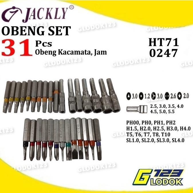 Obeng Set 31 Pcs Service Jam Kacamata HP Handphone PC Komputer Laptop - Tutup Retak, Packing Bubble