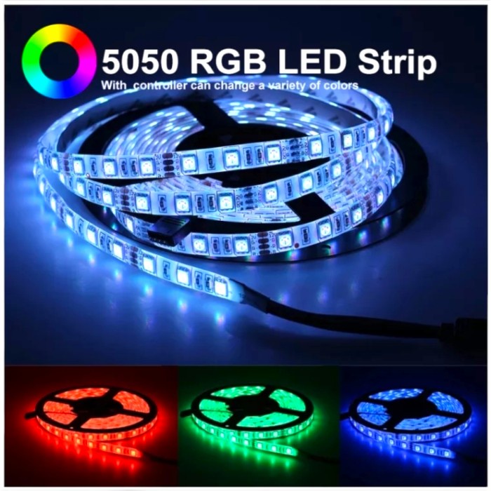 Paket Lampu Led Strip 2835/5050 Rgb Remote Lampu Hias Lampu Kamar