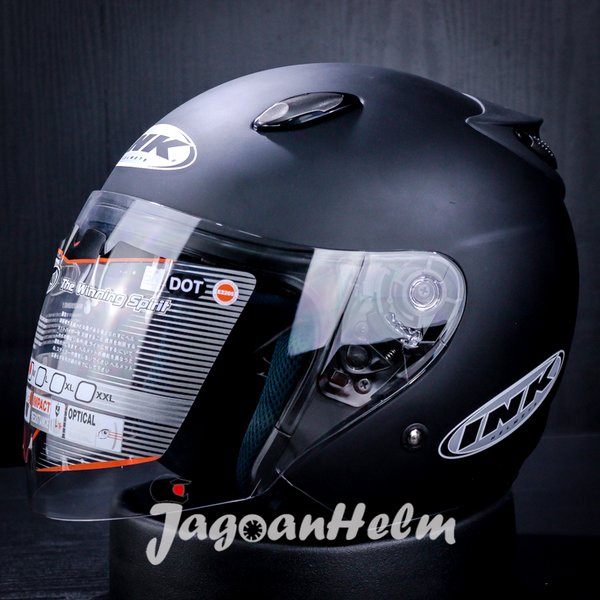 Ink Centro Jet Helm Original Helmet Black Doff Hitam Doff