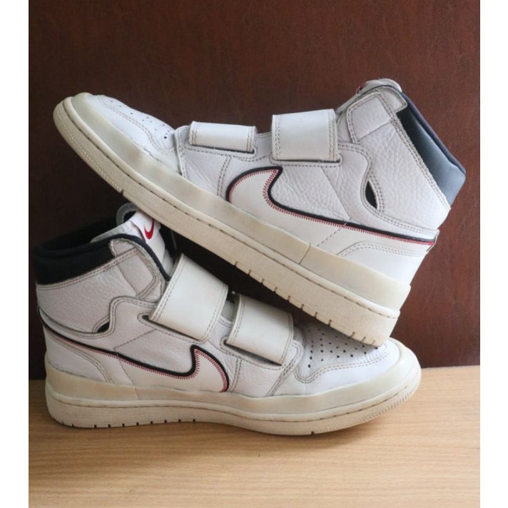 AJ1high double strap white authentic