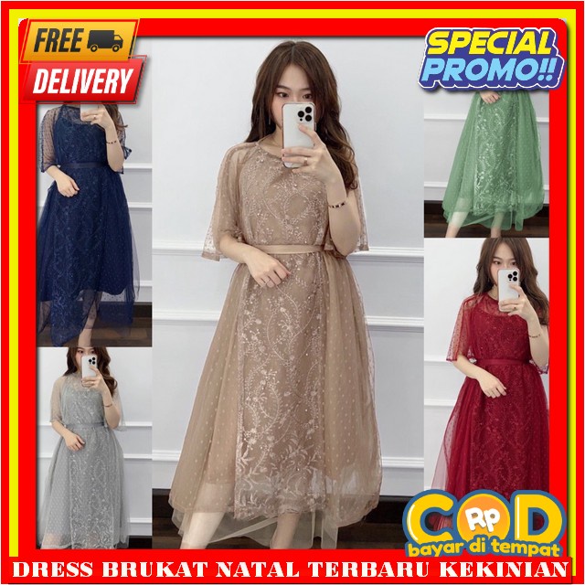 Dres Natal Terbaru 2023 Kekinian Gaun Korean Style Mini Dreas Cewek Midi Dress Korea Motif Drees Mer