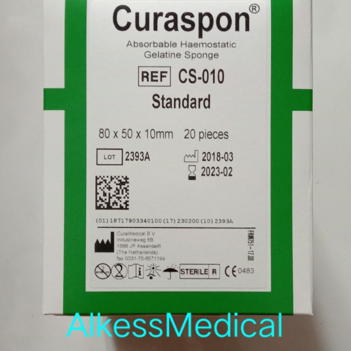 HE- CURASPON 80 x 50 X10 mm/CURASPON ISI 20 PCS