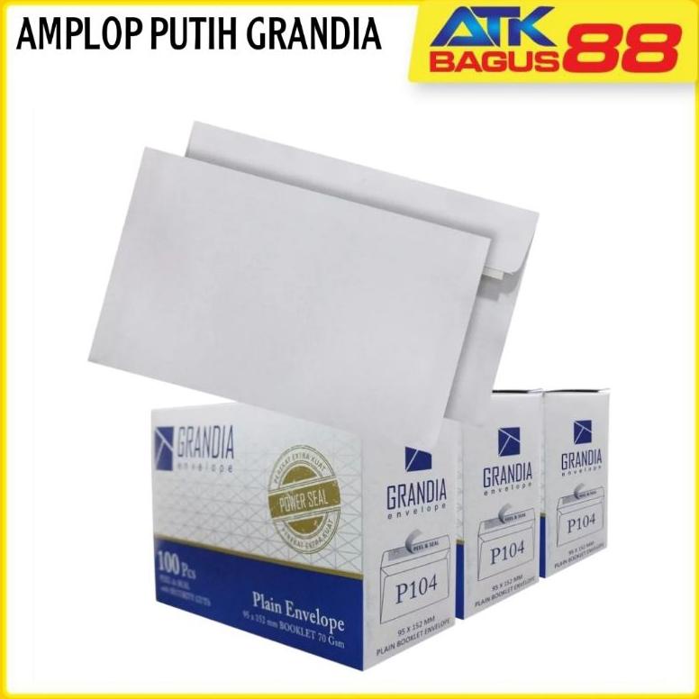 

Promo 100 Lembar Amplop Putih Grandia 104 Polos/Amplop Polos 1Box/Amplop COD