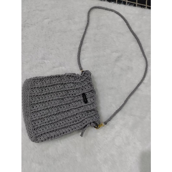 tas serut selempang lucu rajut korea tas hp