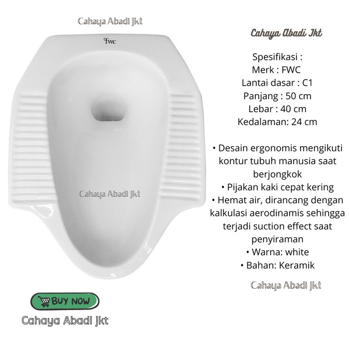 Promo Closet / Kloset Jongkok Fwc Putih Original