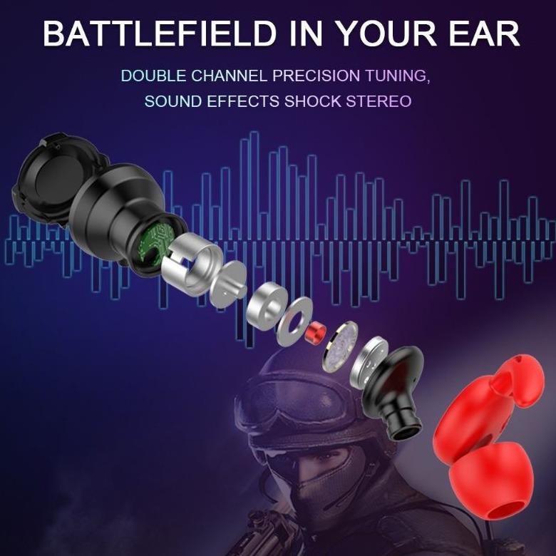 Flash Sale - Leyoya G8 Gaming Headset PUBG Bass Noise Reduction Dual Mic Mobile 