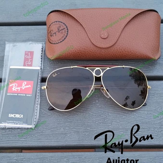Rayban Aviator Shooter Gold Brown Sunglasses