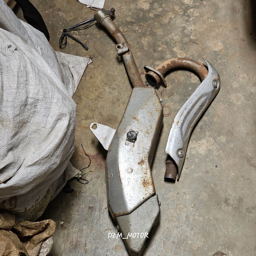 exhaust knalpot original KLX 150 s dtracker Lama Old Kumplit selencer dan leher original