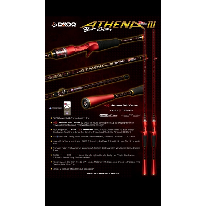 Ready Rod/ Joran Pancing Daido Athena III Bait Casting Pro Series 602 12LB