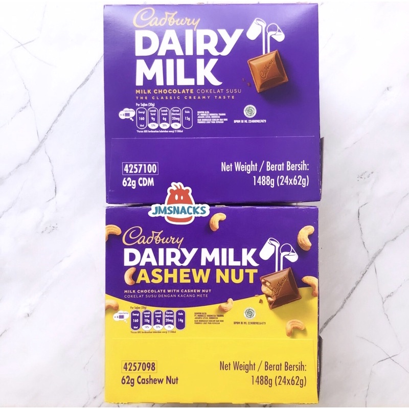 

[!!] Cadbury Dairy Lk Medium 62Gr 1 Pak Isi 24Pcs - Coklat Nikmat Viral Ter Enak