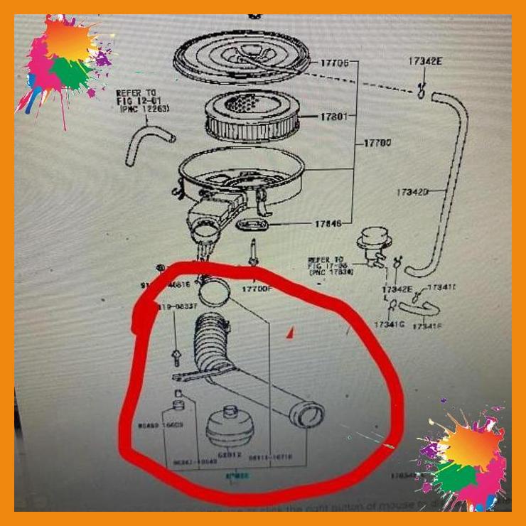 selang hawa-selang filter udara kijang kapsul carburator original [jbs]