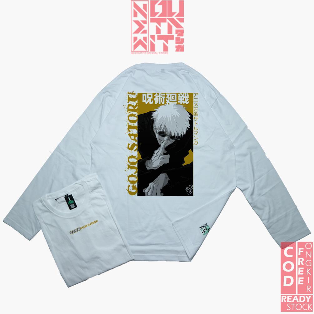 termurah Kaos T shirt Anime Distro Pria Lengan Panjang SATORU GOJO JUJUTSU KAISEN GOJOU SENSEI Jepan