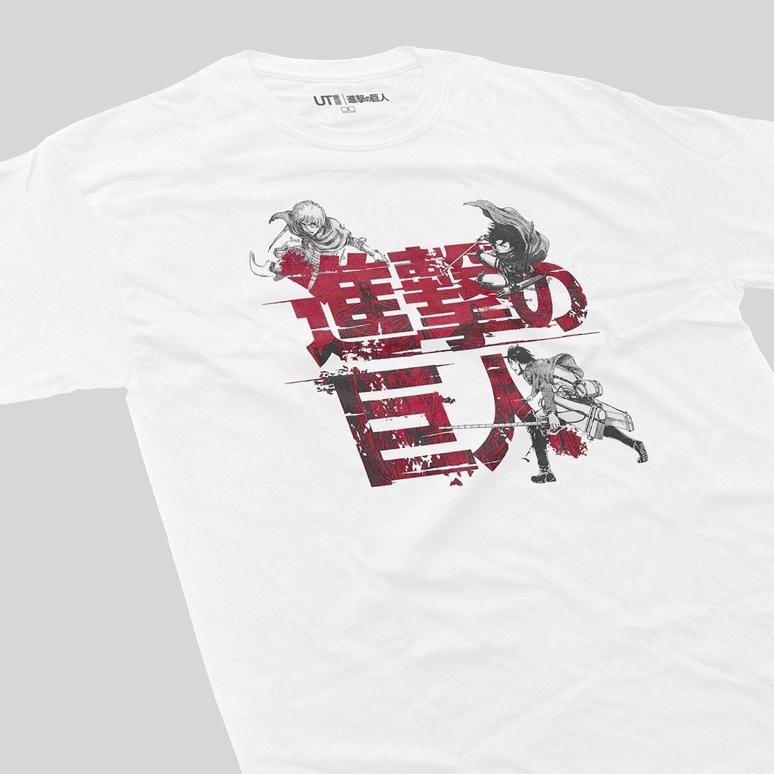 termurah Kaos Uniqlo X Attack On Titan Kaos UT Uniqlo Kaos Anime AOT Kaos T-Shirt Graphic viral