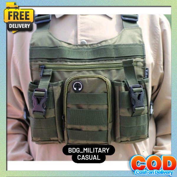 Tss Baepack Pria Original Chest Beg Outdoor Tas Dada Model Tni Polisi Chest Bag Laki2 Kekinian Tas D