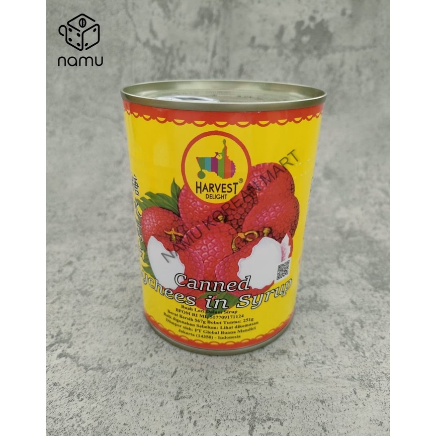 

Harvest Lychee RRT 565gr / Leci Kaleng / Lychee Cane / Buah Leci / Lychee In Syrup